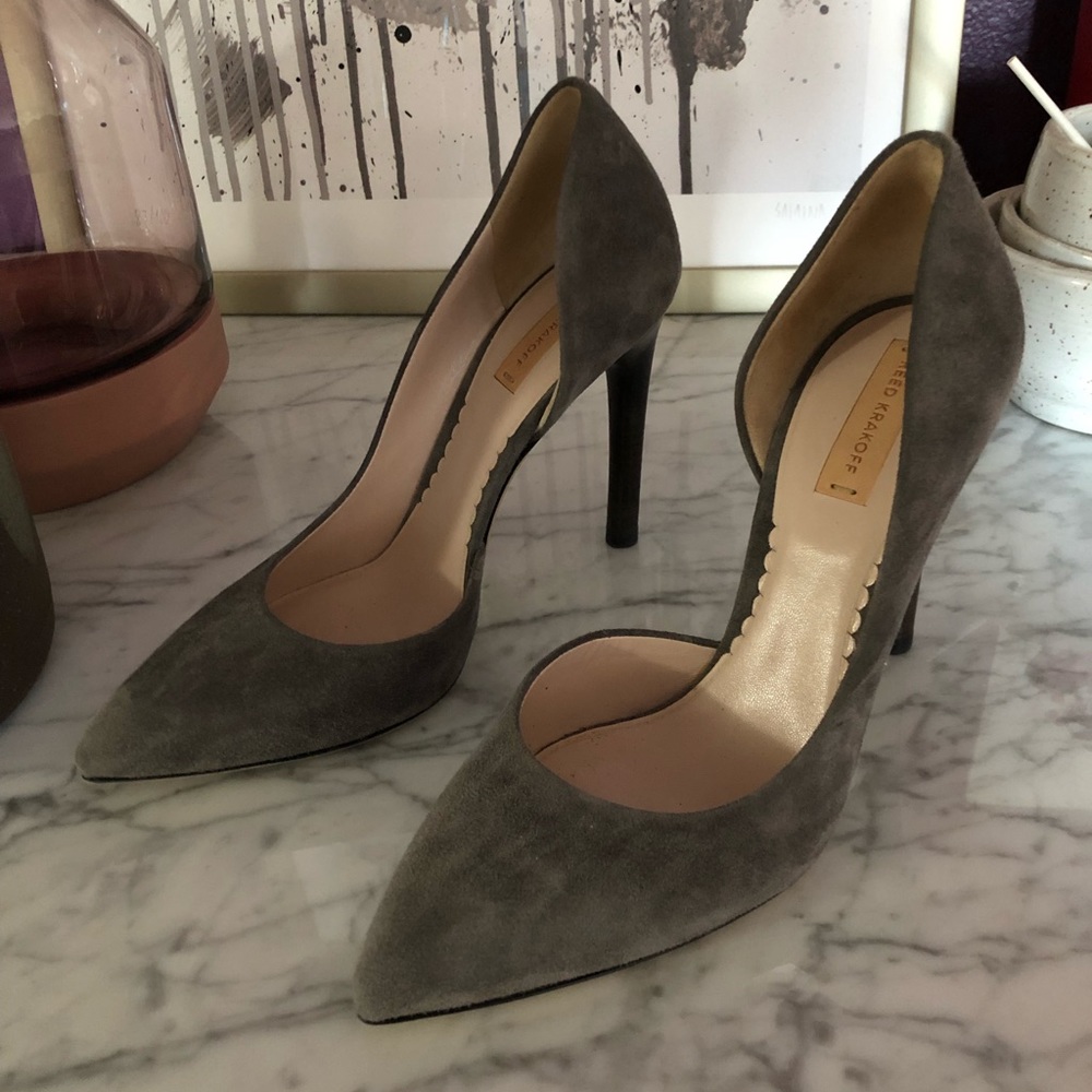 Grey Suede Reed Krakoff pumps (brand new condition